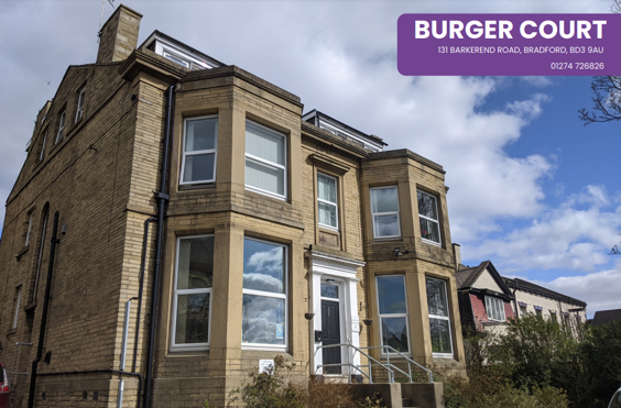 Burger Court - An outside view of the home